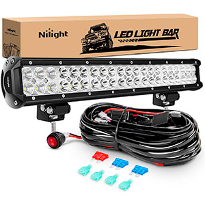 Nilight - ZH006 LED Light Bar 20 Inch 126W Spot Flood Combo Led Off Road Lights with 16AWG Wiring Harness Kit