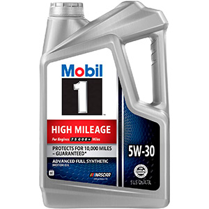 Mobil 1 High Mileage Full Synthetic Motor Oil 5W-30, 5 Quart