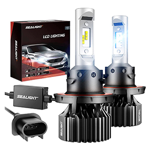 SEALIGHT H13/9008 LED Bulbs, Super Bright LED Bulbs, Cool White 6000K 10 Min Installation, IP67 Waterproof, 2 Pack